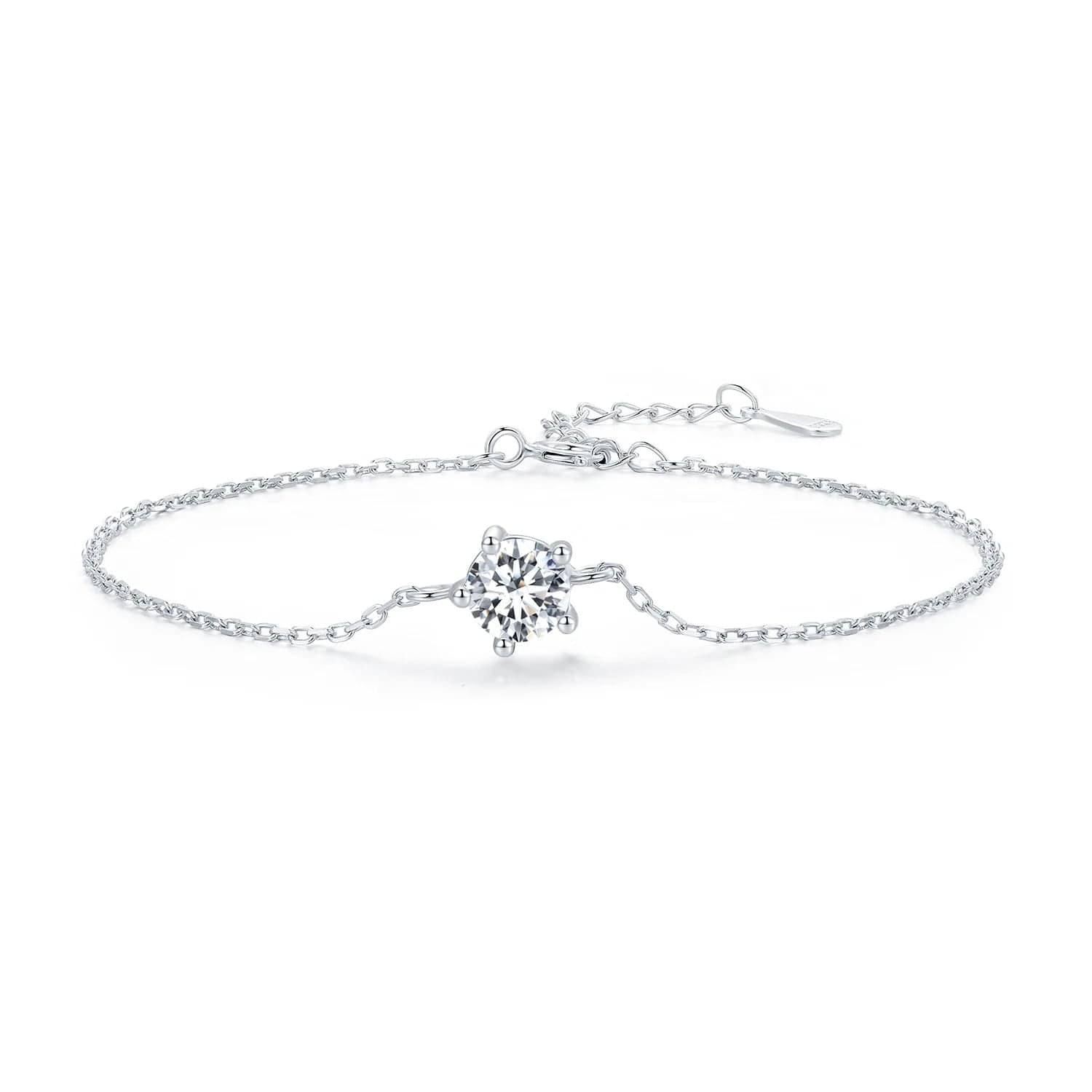 Pangama Jewelry Bracelet Pangama Solitaire Sterling Silver Moissanite Bracelet