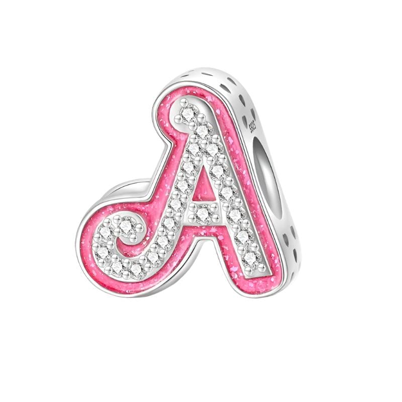 Pangama Jewelry Charm A Pink Letter A~Z Alphabet Charm