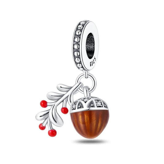 Pangama Jewelry Charm Acorn & Leaf Autumn Charm Pendant