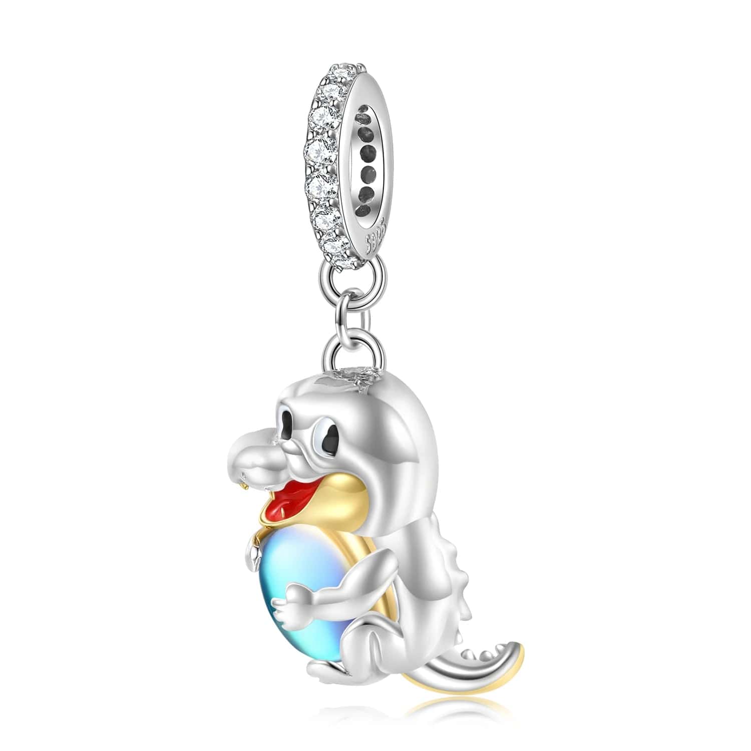 Pangama Jewelry Charm Alligator Holding a Mystic Glow Charm