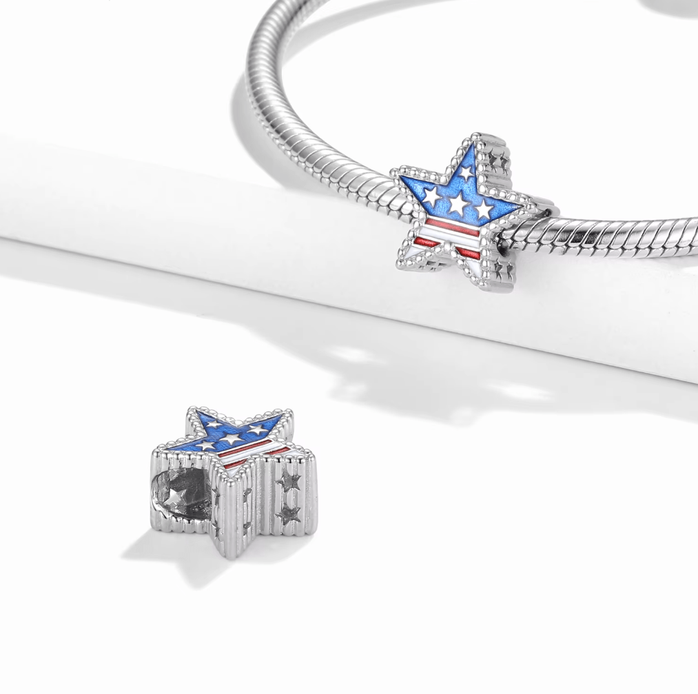 Pangama Jewelry Charm American Flag Star Charm