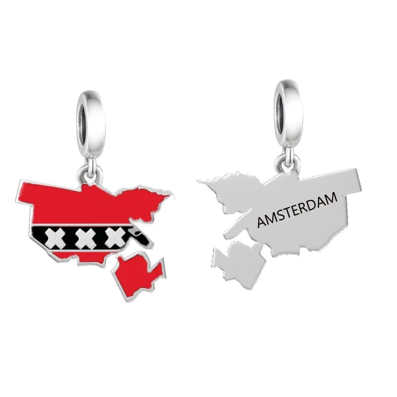 Pangama Jewelry Charm Amsterdam Map Dangle Charm