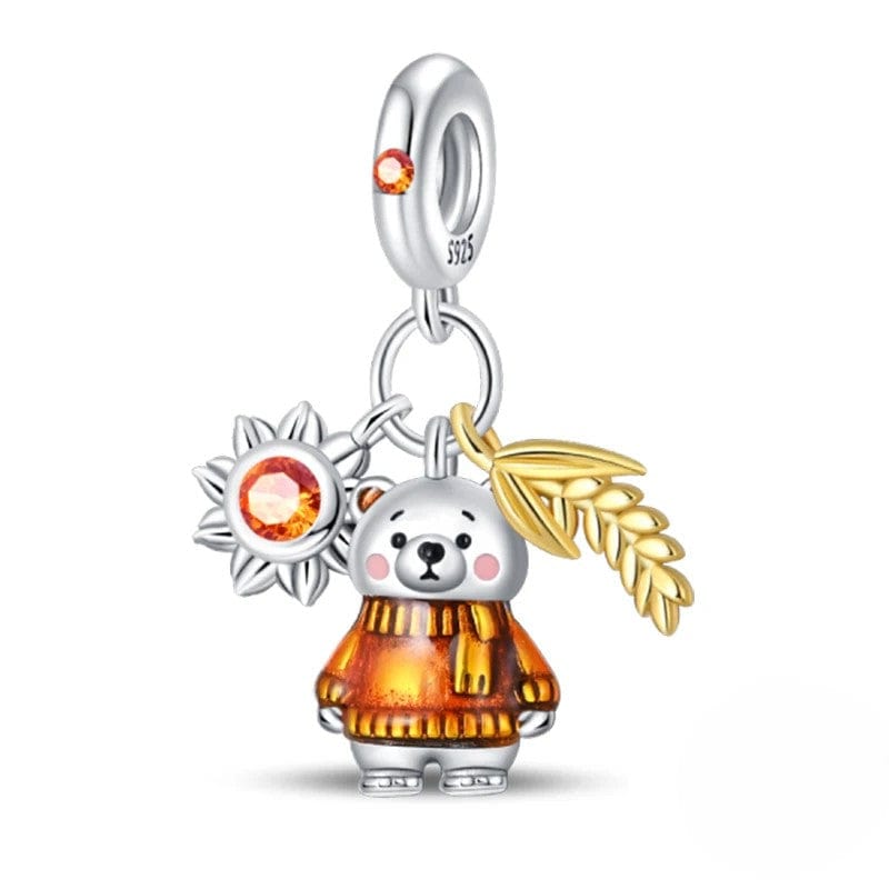 Pangama Jewelry Charm Autumn Bear in Amber Sun Sweater Charm