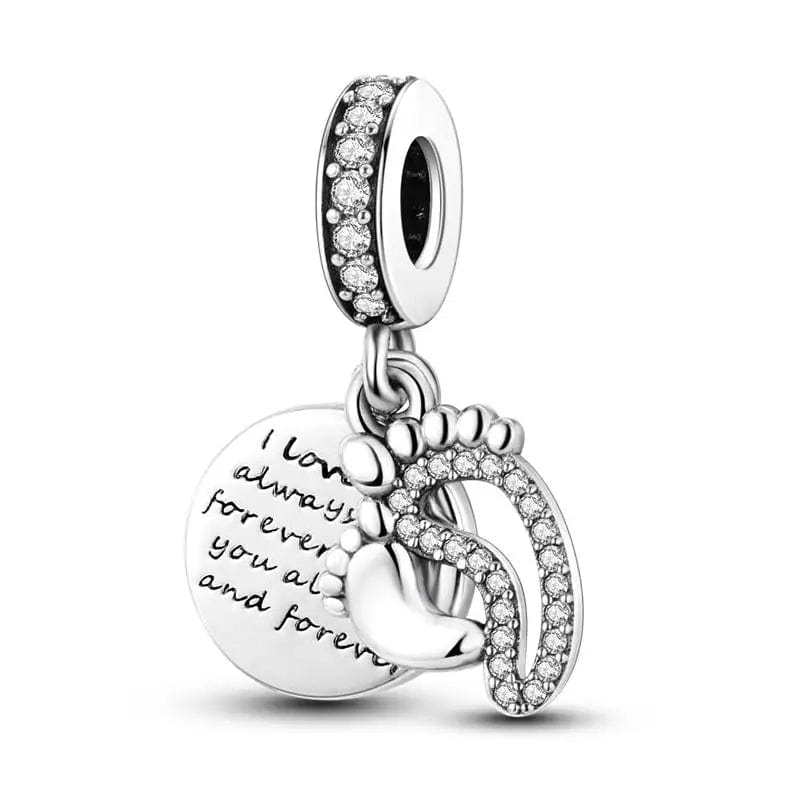 Pangama Jewelry Charm Baby Foot Mom Love Charm