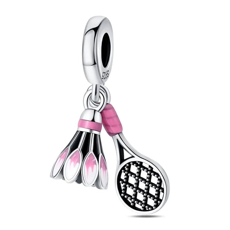 Pangama Jewelry Charm Badminton Racket & Birdie Dangle Charm