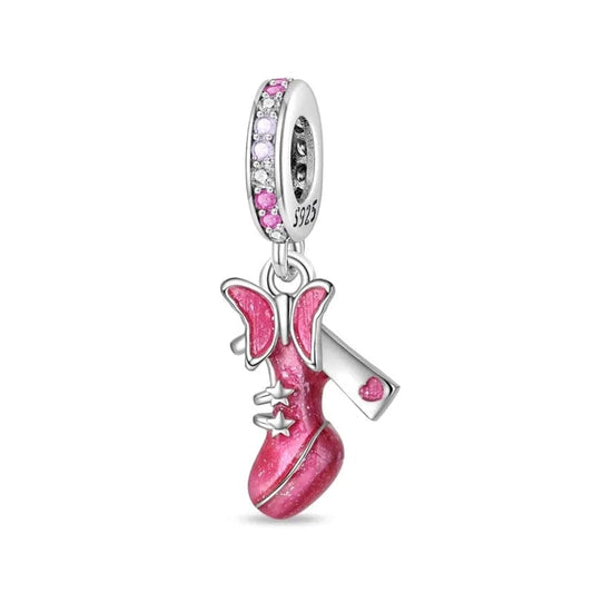 Pangama Jewelry Charm Barbie High Heels and Butterfly Charm