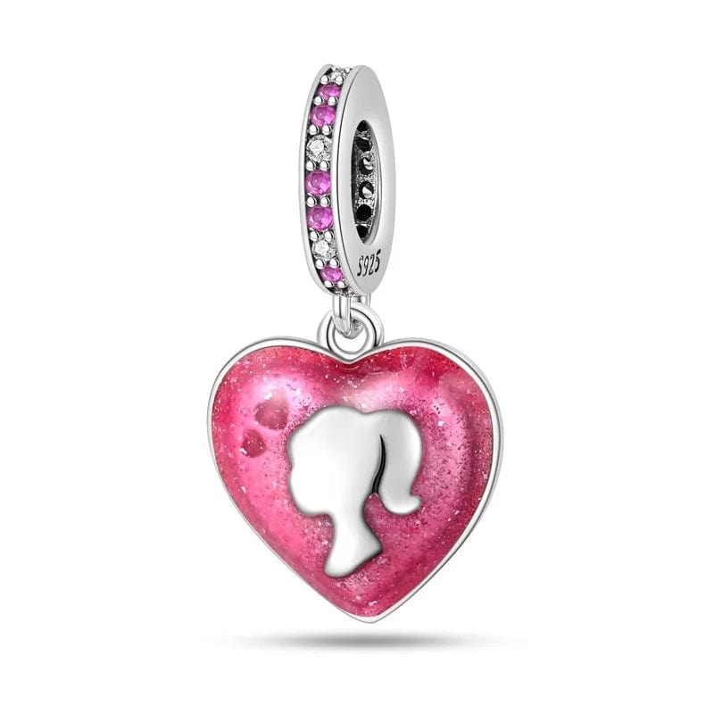 Pangama Jewelry Charm Barbie Pink Heart Charm