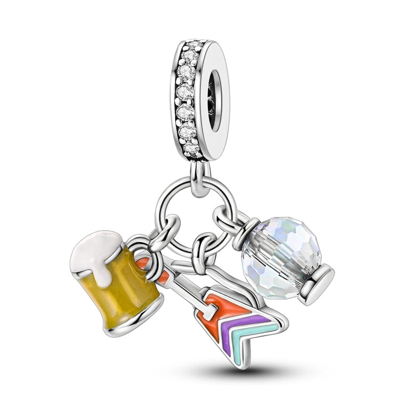 Pangama Jewelry Charm Beer, Guitar & Sphere Music Party Dangle Charm