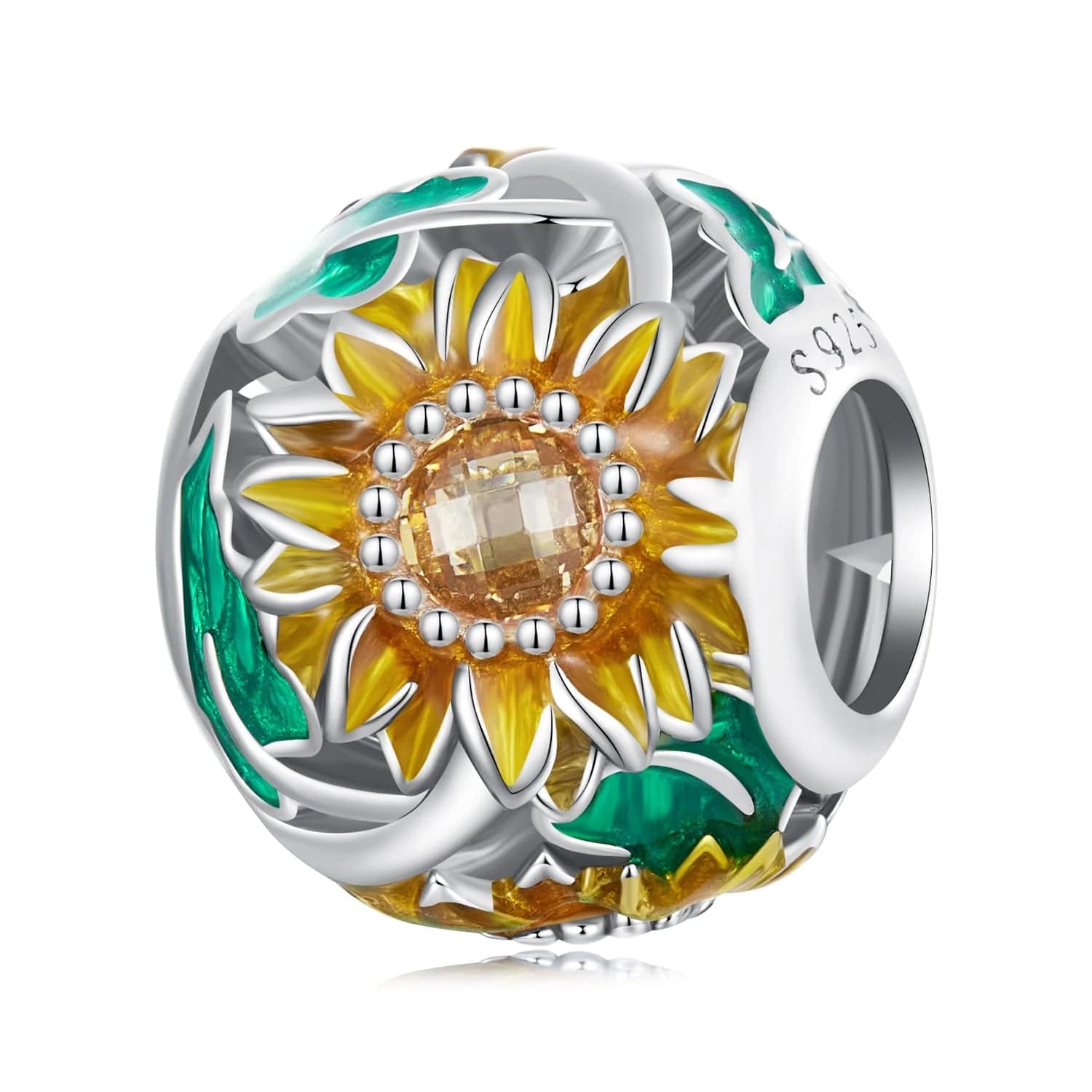 Pangama Jewelry Charm Blooming Sunflower Bead Charm