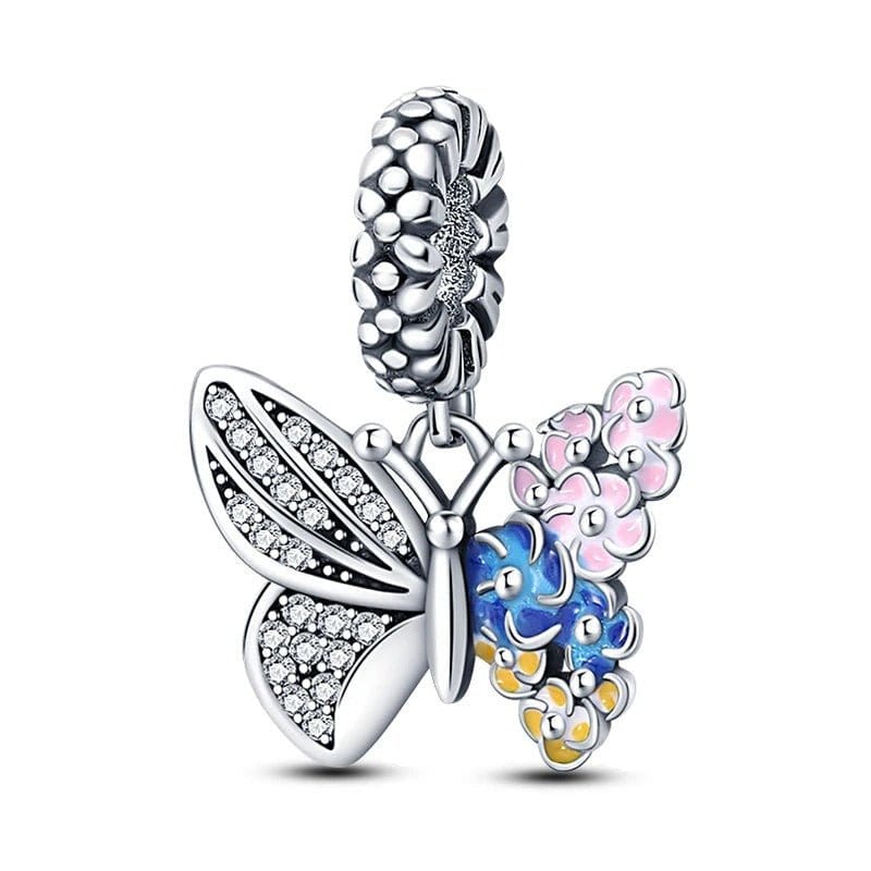 Pangama Jewelry Charm Butterfly Flower Charm