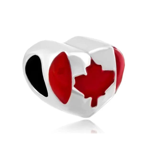 Pangama Jewelry Charm Canada Flag Heart Charm