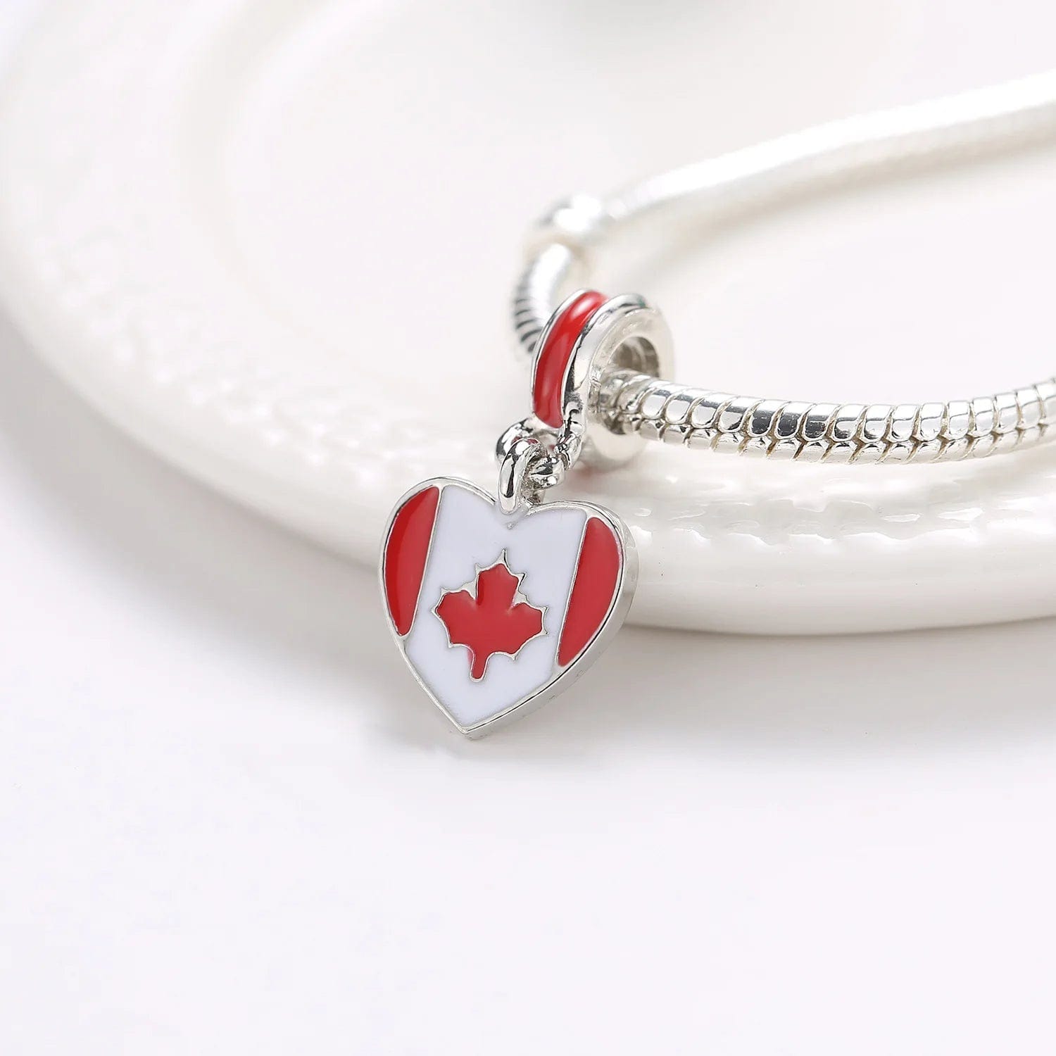 Pangama Jewelry Charm Canada Heart Flag Dangle Charm