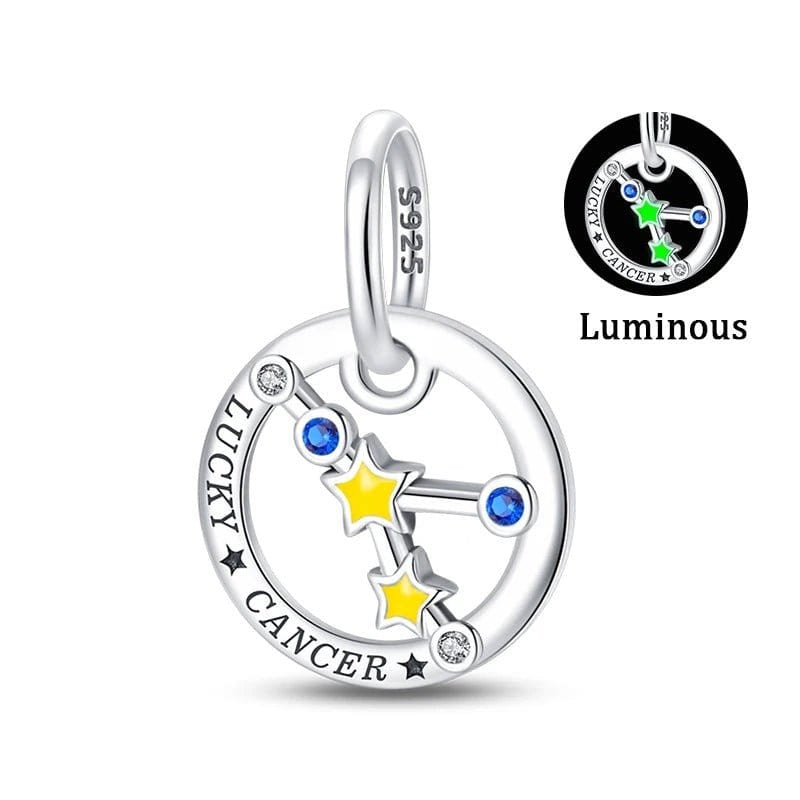 Pangama Jewelry Charm Cancer Astrology Signs Zodiac Constellation Luminous Charms