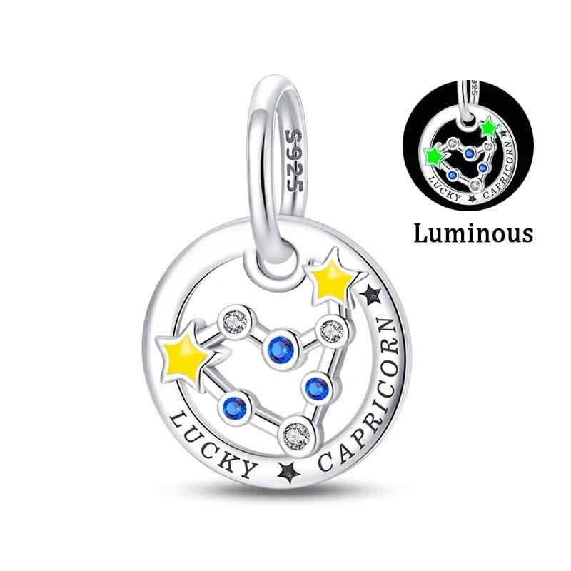 Pangama Jewelry Charm Capricornus Astrology Signs Zodiac Constellation Luminous Charms