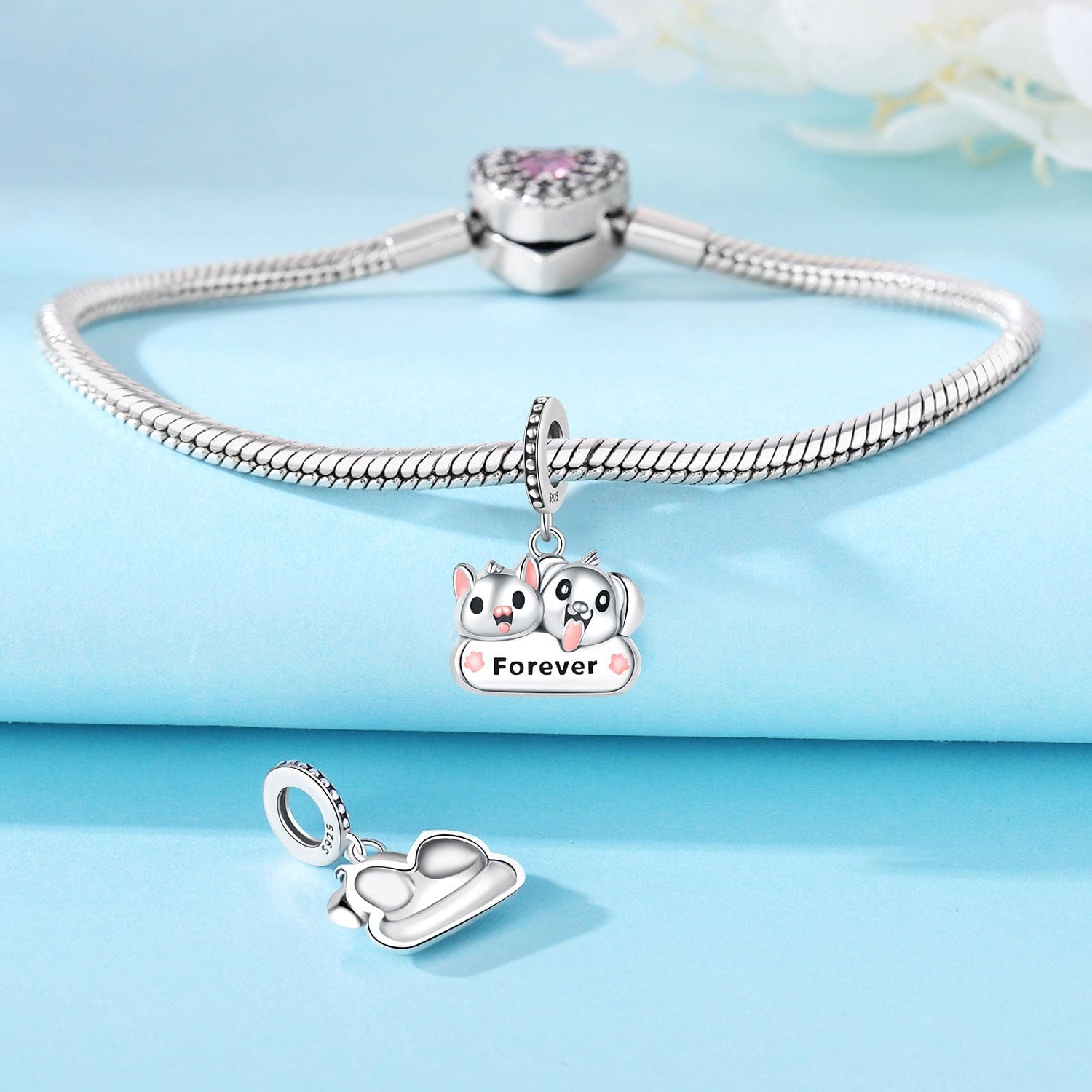 Pangama Jewelry Charm Cat & Dog Forever Duo Dangle Charm