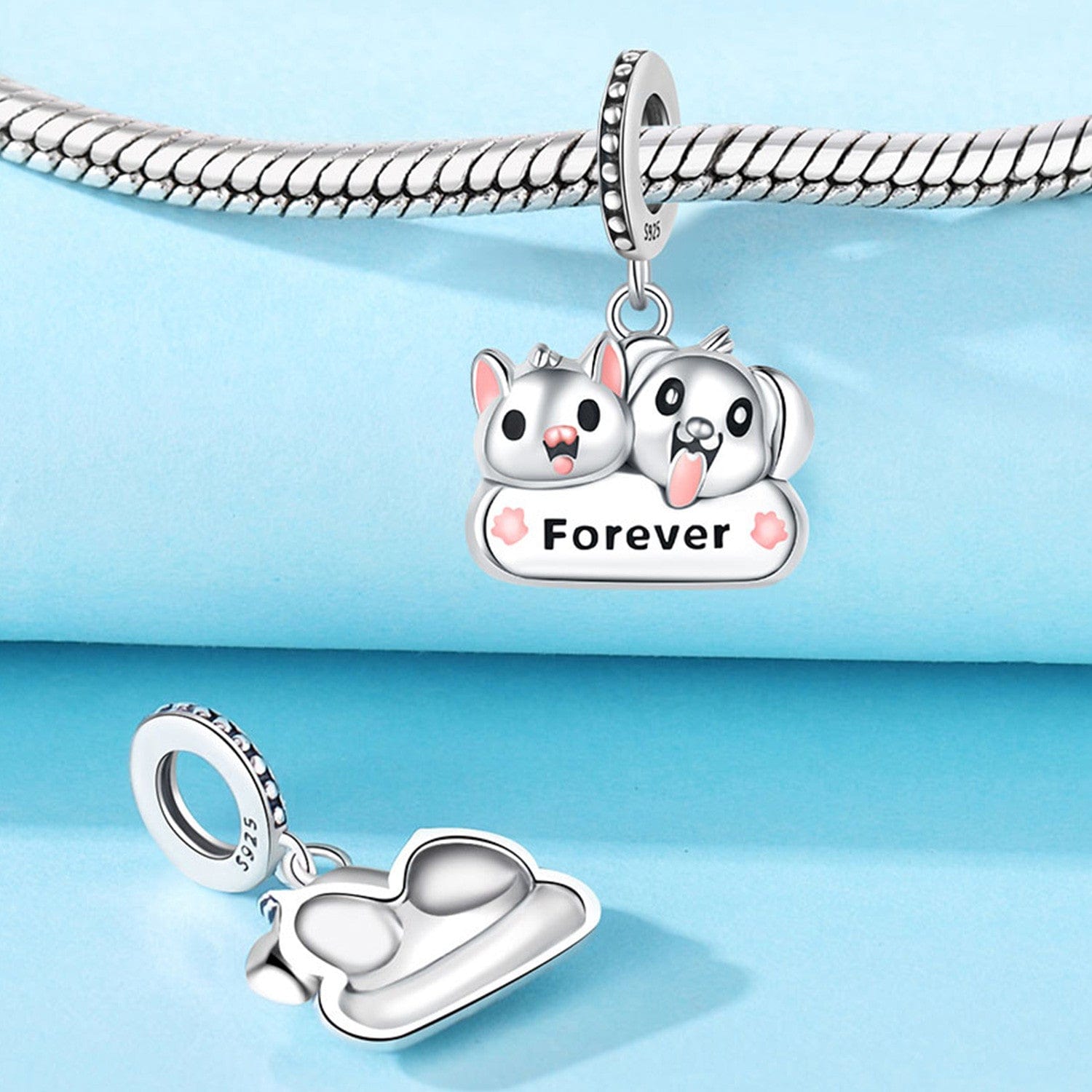 Pangama Jewelry Charm Cat & Dog Forever Duo Dangle Charm