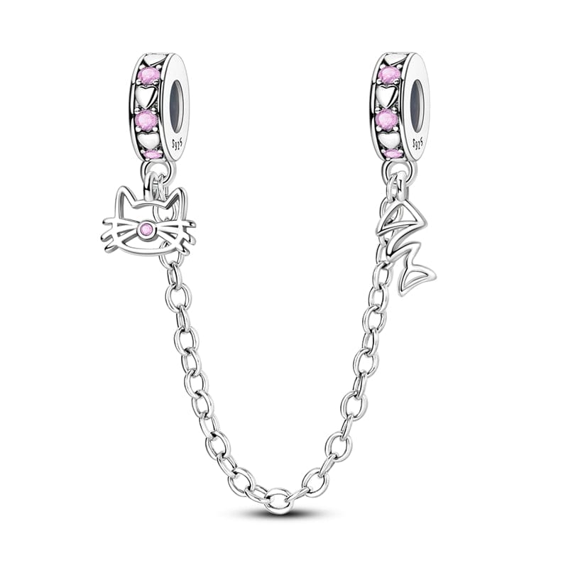 Pangama Jewelry Charm Cat & Fish Bone Safety Chain