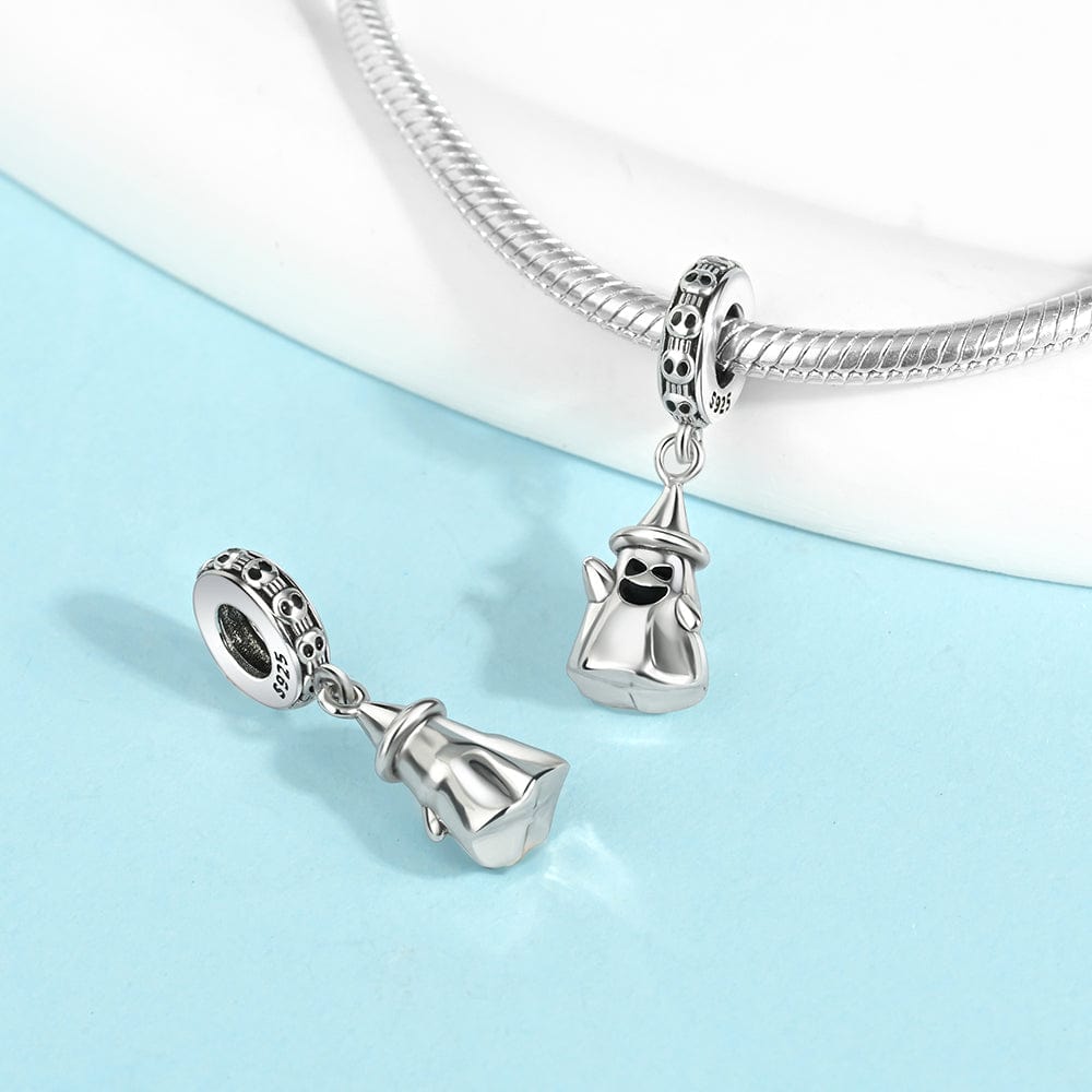 Pangama Jewelry Charm Charming Ghost with Witch Hat Halloween Charm