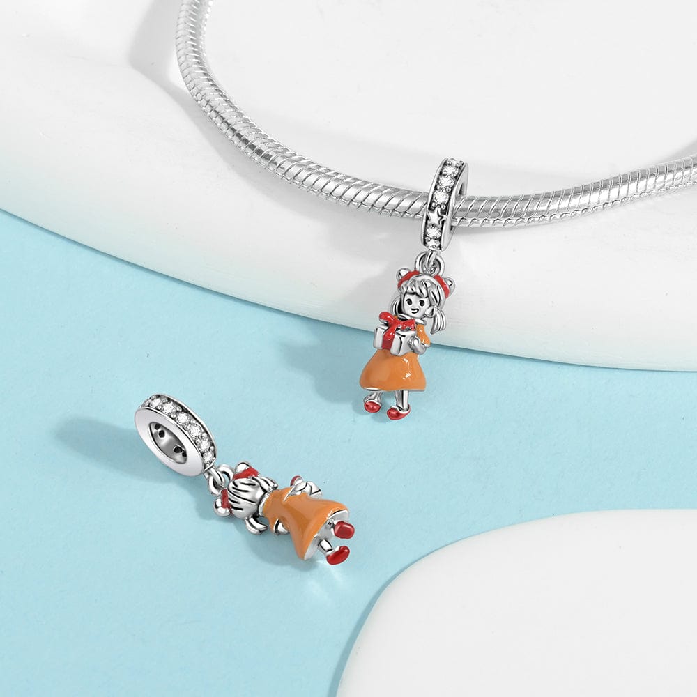 Pangama Jewelry Charm Charming Holiday Girl with Gift Pendant