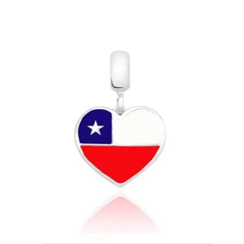 Pangama Jewelry Charm Chile Heart Flag Dangle Charm