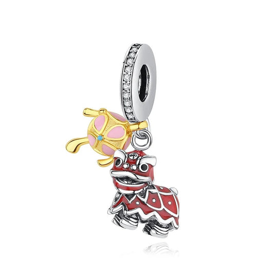 Pangama Jewelry Charm Chinese Lunar New Year Lion Dance Dangle Charm