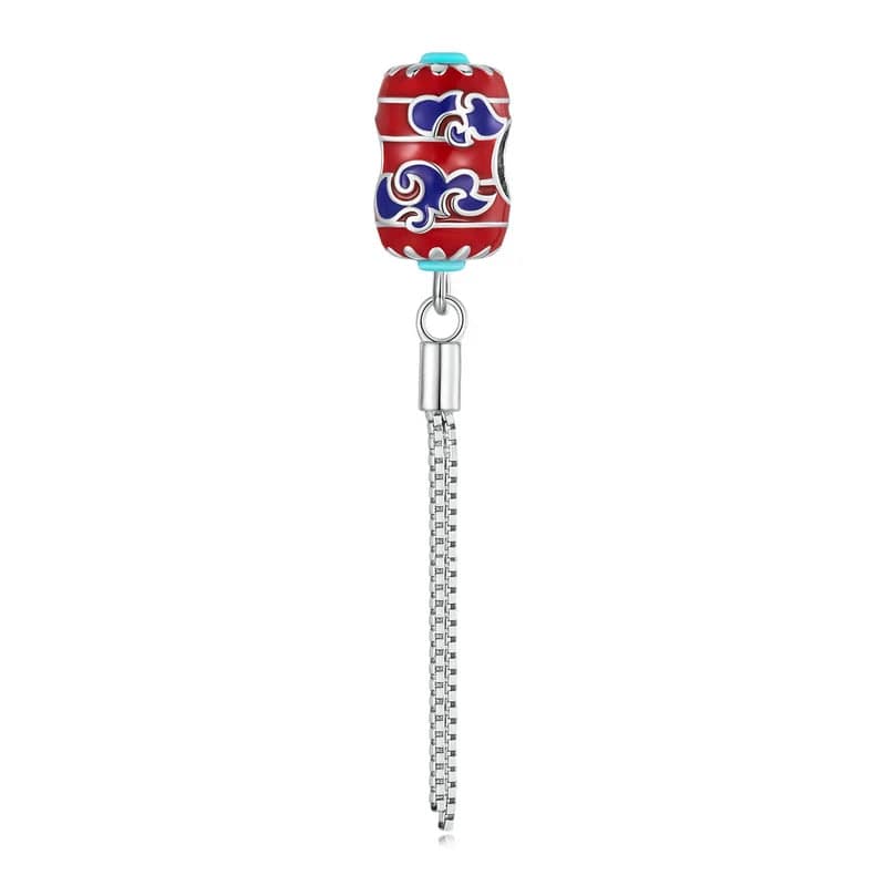 Pangama Jewelry Charm Chinese Red Lantern Enamel Bead Charm