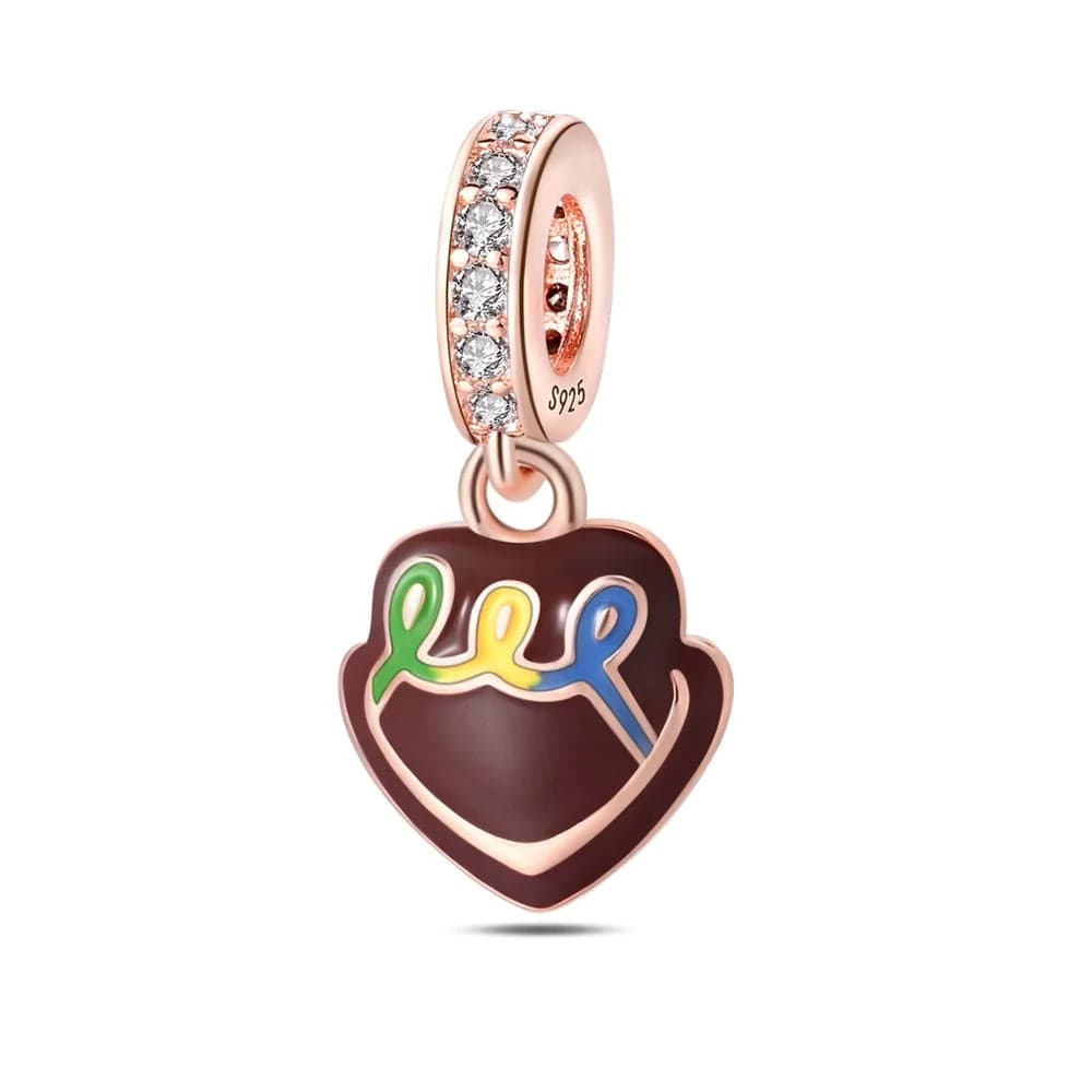 Pangama Jewelry Charm Chocolate Cake Dangle Charm