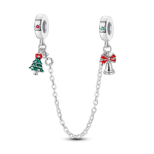 Pangama Jewelry Charm Christmas Tree and Bells Safety Chain