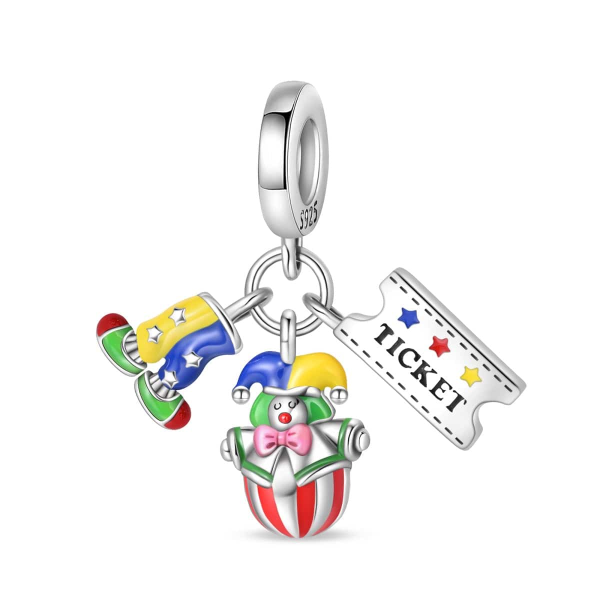 Pangama Jewelry Charm Clown & Circus Ticket Dangle Charm