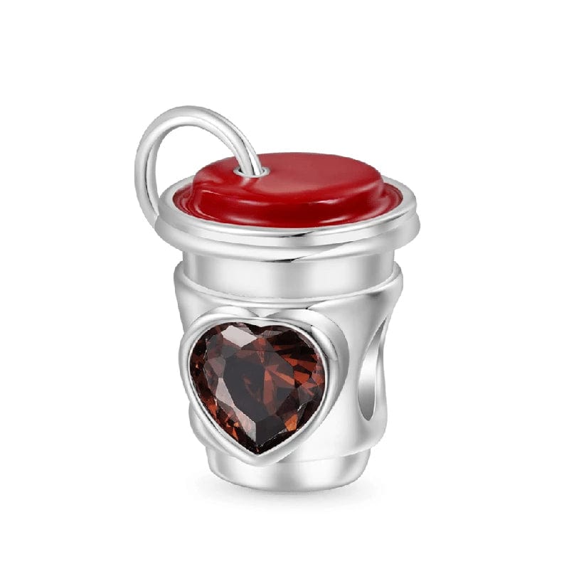 Pangama Jewelry Charm Coffee Cup with Heart Charm