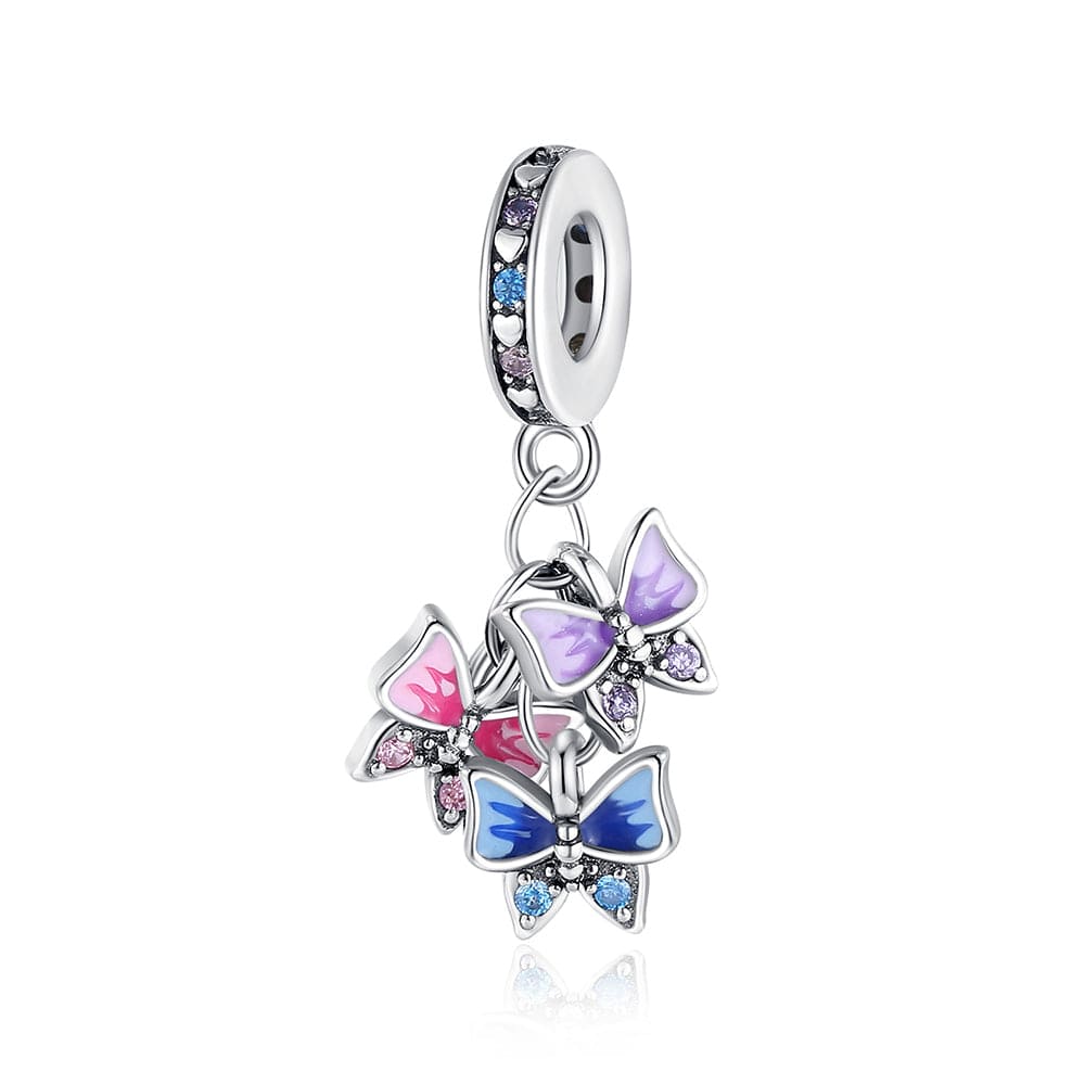 Pangama Jewelry Charm Colorful Butterfly Charm with Sparkling Accents