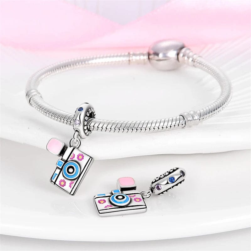 Pangama Jewelry Charm Colorful Floral Camera Charm