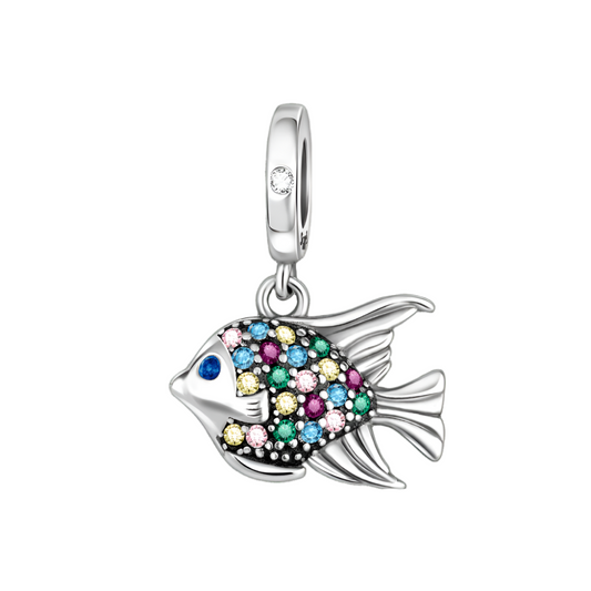 Pangama Jewelry Charm Colorful Gemstone Fish Charm