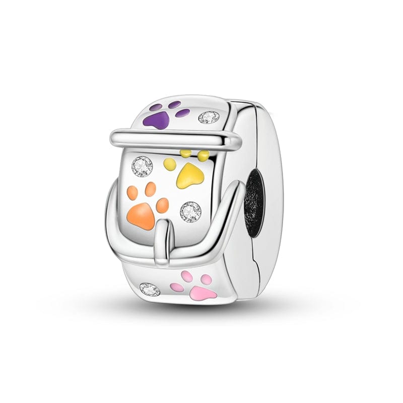 Pangama Jewelry Charm Colorful Paw Print Buckle Charm