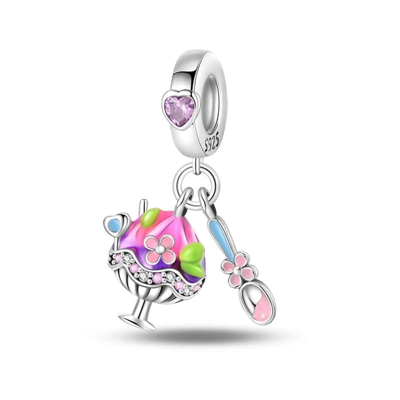 Pangama Jewelry Charm Colorful Sundae and Spoon Dangle Charm