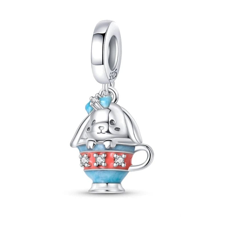 Pangama Jewelry Charm Colorful Teacup Bunny Charm