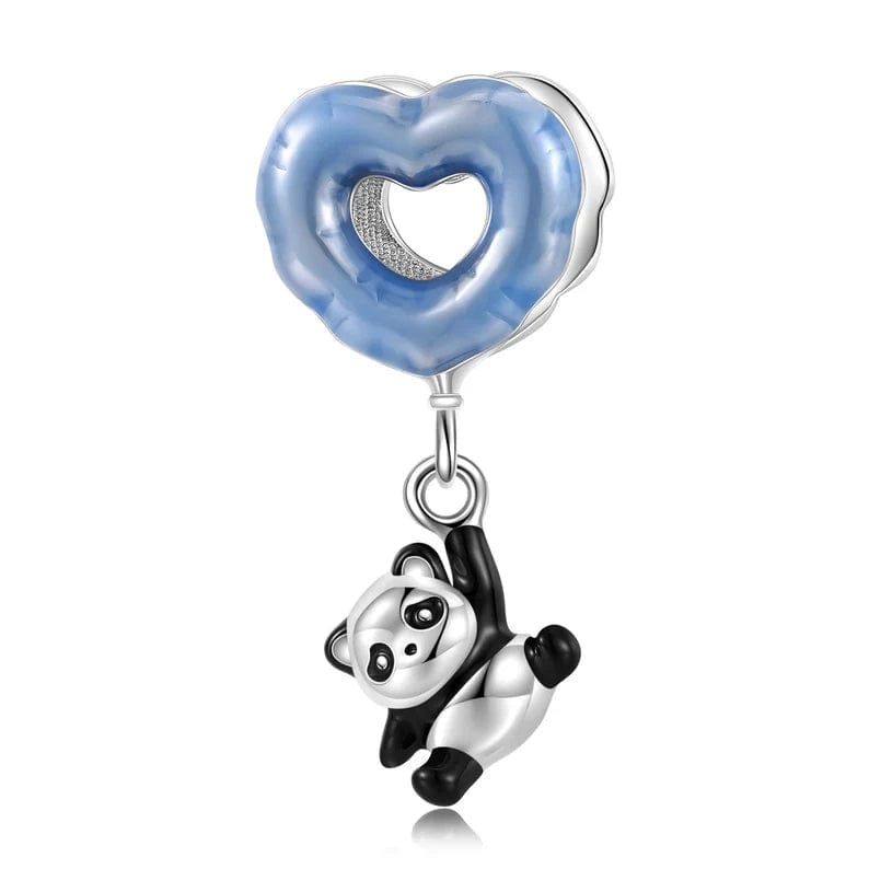 Pangama Jewelry Charm Dangling Panda & Blue Heart Charm