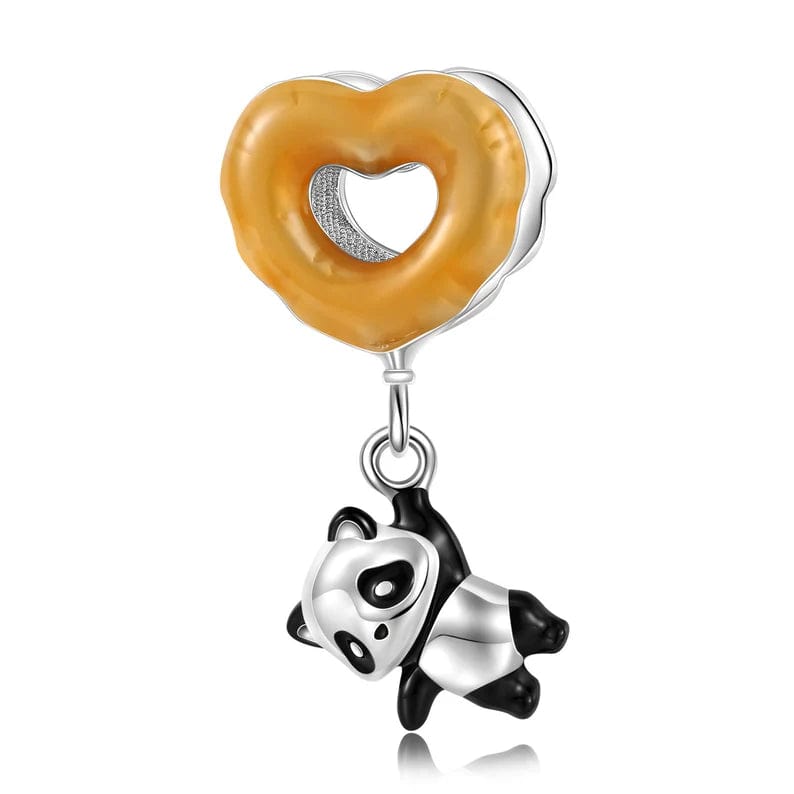 Pangama Jewelry Charm Dangling Panda & Orange Heart Charm