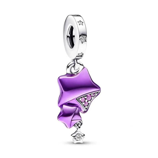 Pangama Jewelry Charm Dangling Purple Stars Charm