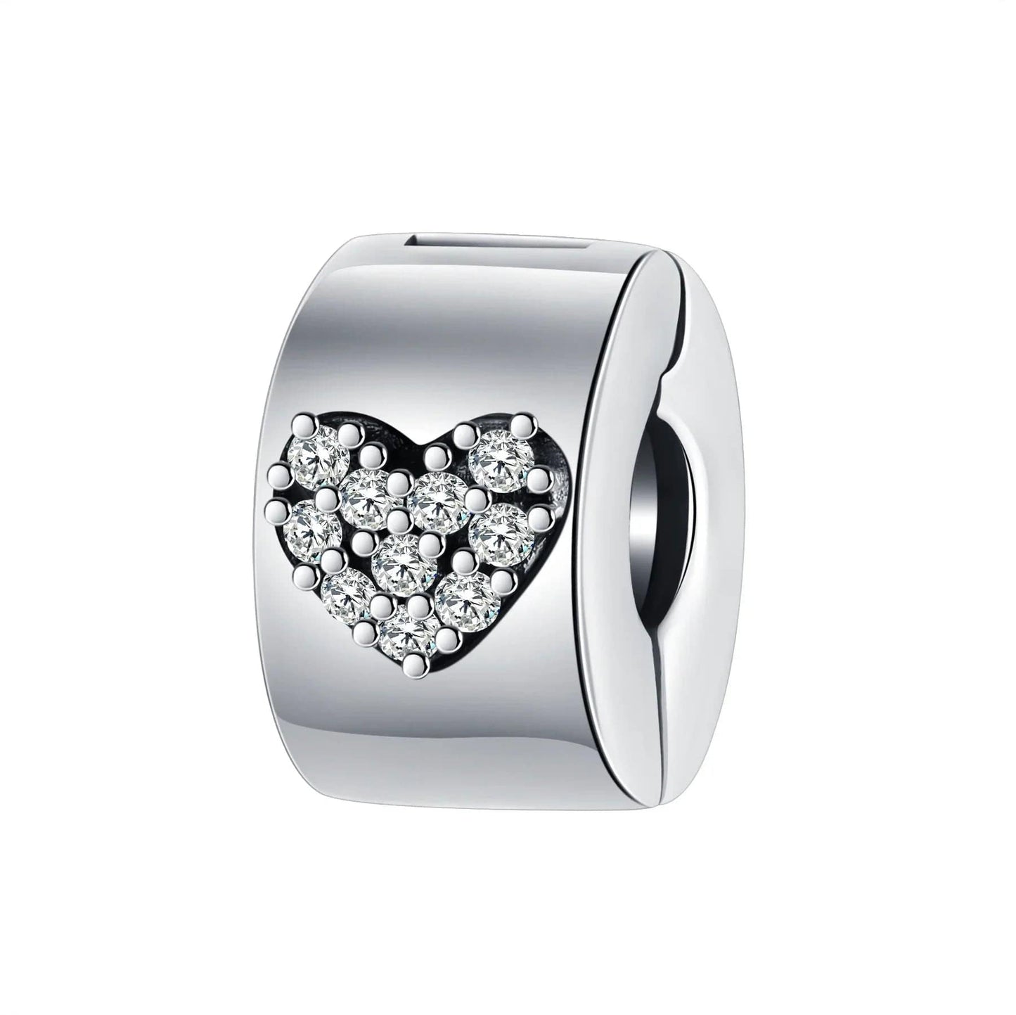 Pangama Jewelry Charm Diamond Heart Clip Charm