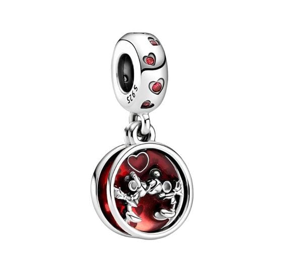 Pangama Jewelry Charm Disney Mickey Mouse & Minnie Mouse Love and Kisses Dangle Charm