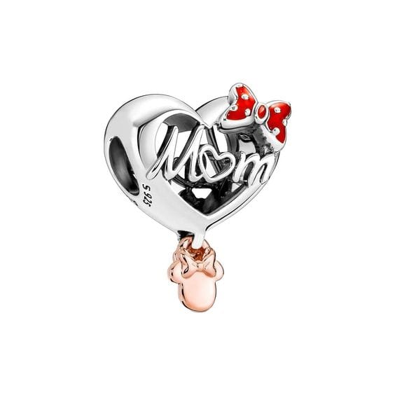 Pangama Jewelry Charm Disney Minnie Mouse Mom Heart Charm