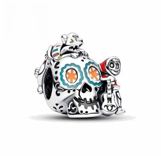 Pangama Jewelry Charm Disney Pixar Coco Miguel & Dante Skull Glow-in-the-dark Charm