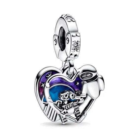 Pangama Jewelry Charm Disney Pixar Wall-E & Eve Glow-in-the-dark Dangle Charm