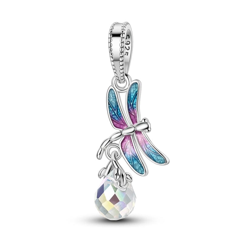 Pangama Jewelry Charm Dragonfly & Crystal Drop Charm