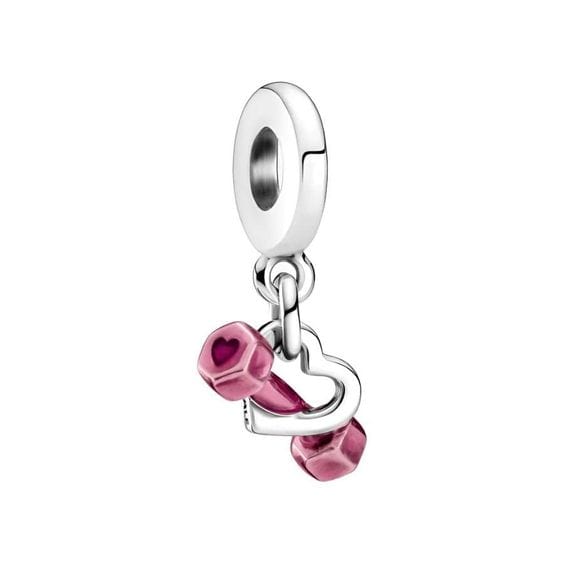 Pangama Jewelry Charm Dumbbell & Heart Dangle Charm