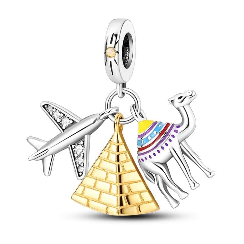 Pangama Jewelry Charm Egypt Pyramid Camel Travel Dangle Charm