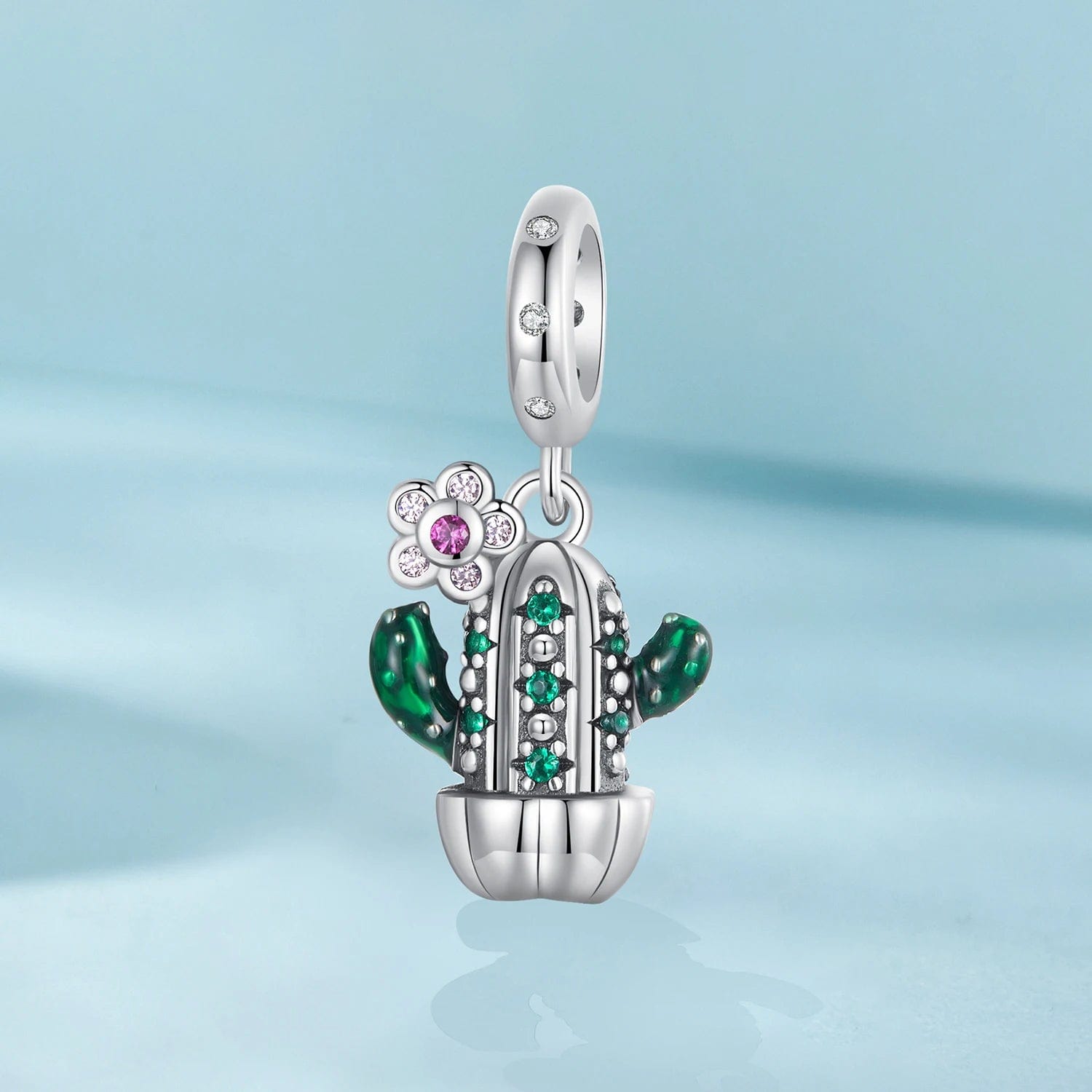 Pangama Jewelry Charm Emerald Blossom Cactus Dangle Charm