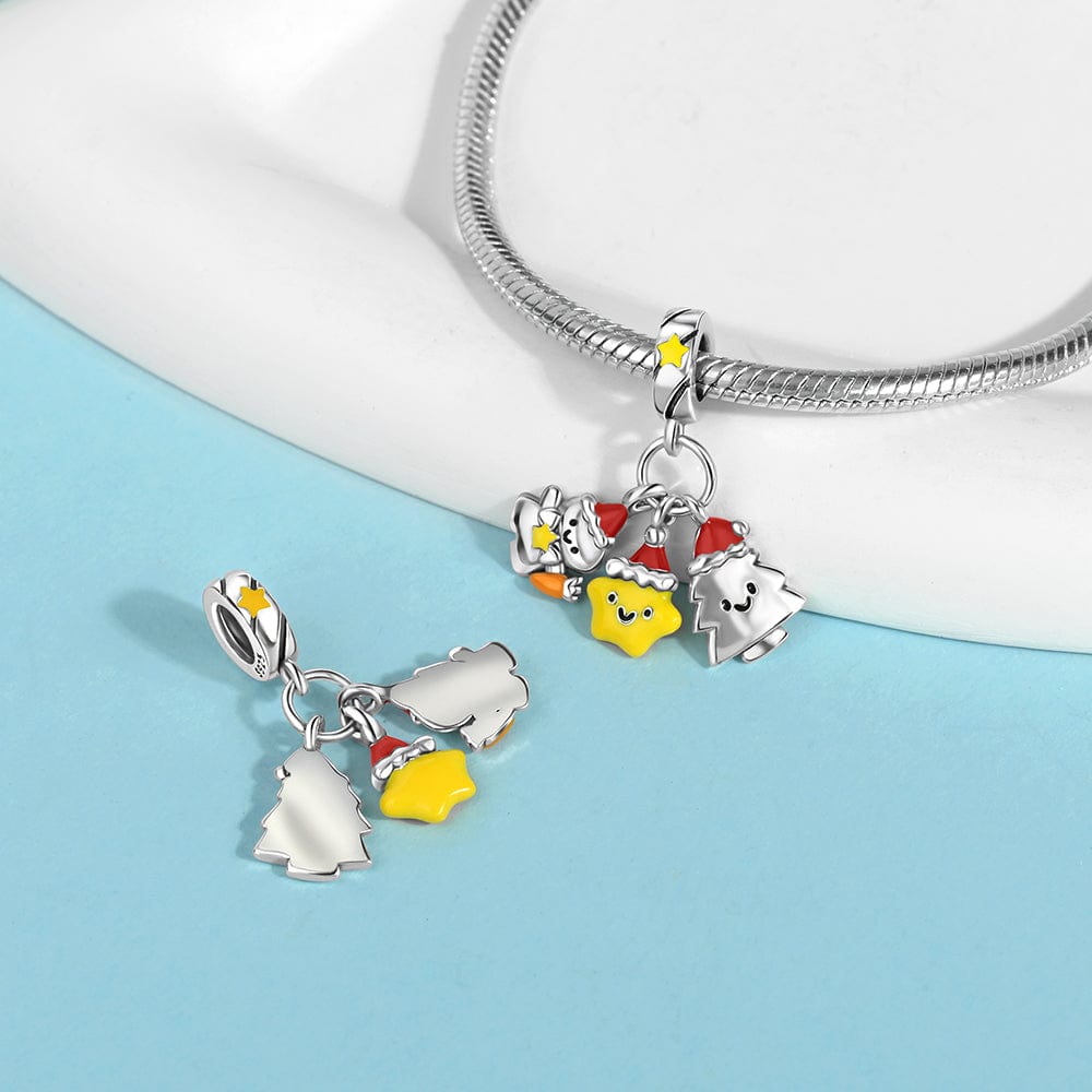 Pangama Jewelry Charm Festive Trio Charm – Snowman, Christmas Tree, and Star