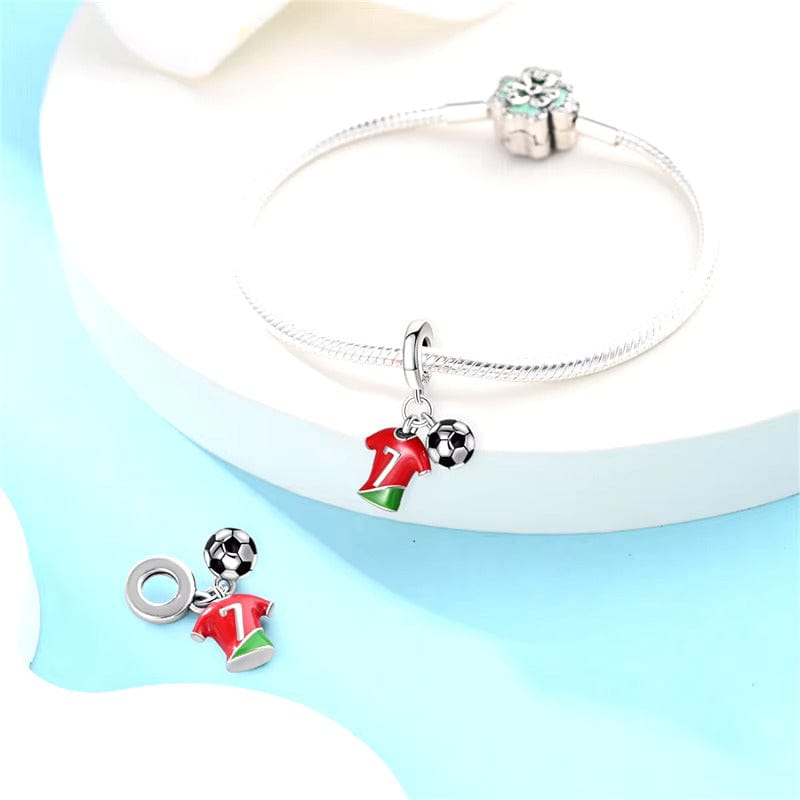 Pangama Jewelry Charm Football Charm Portugal CR7 Siuu Dangle Charm